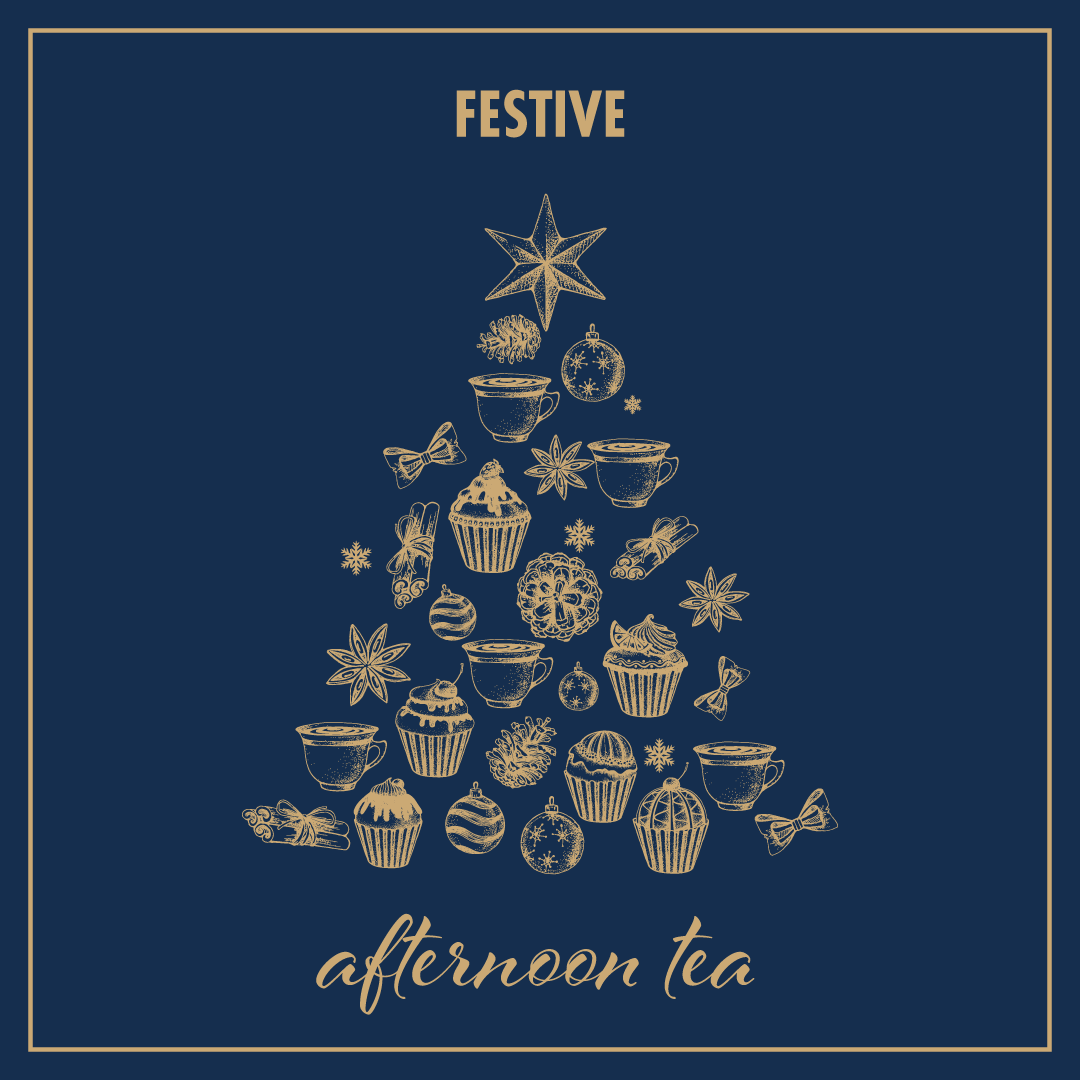 Festive afternoon tea and cookies