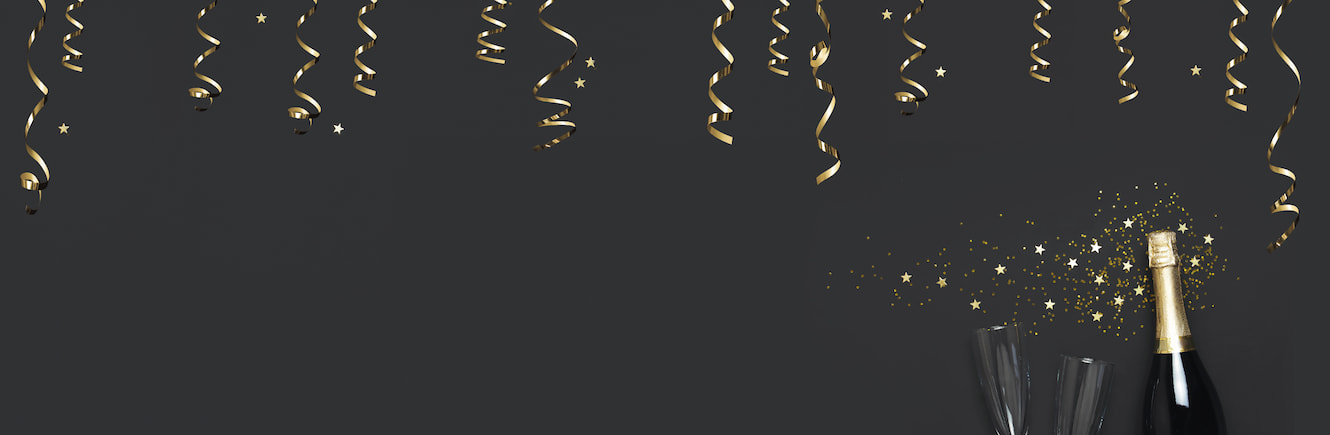 Christmas decorated background with baubles